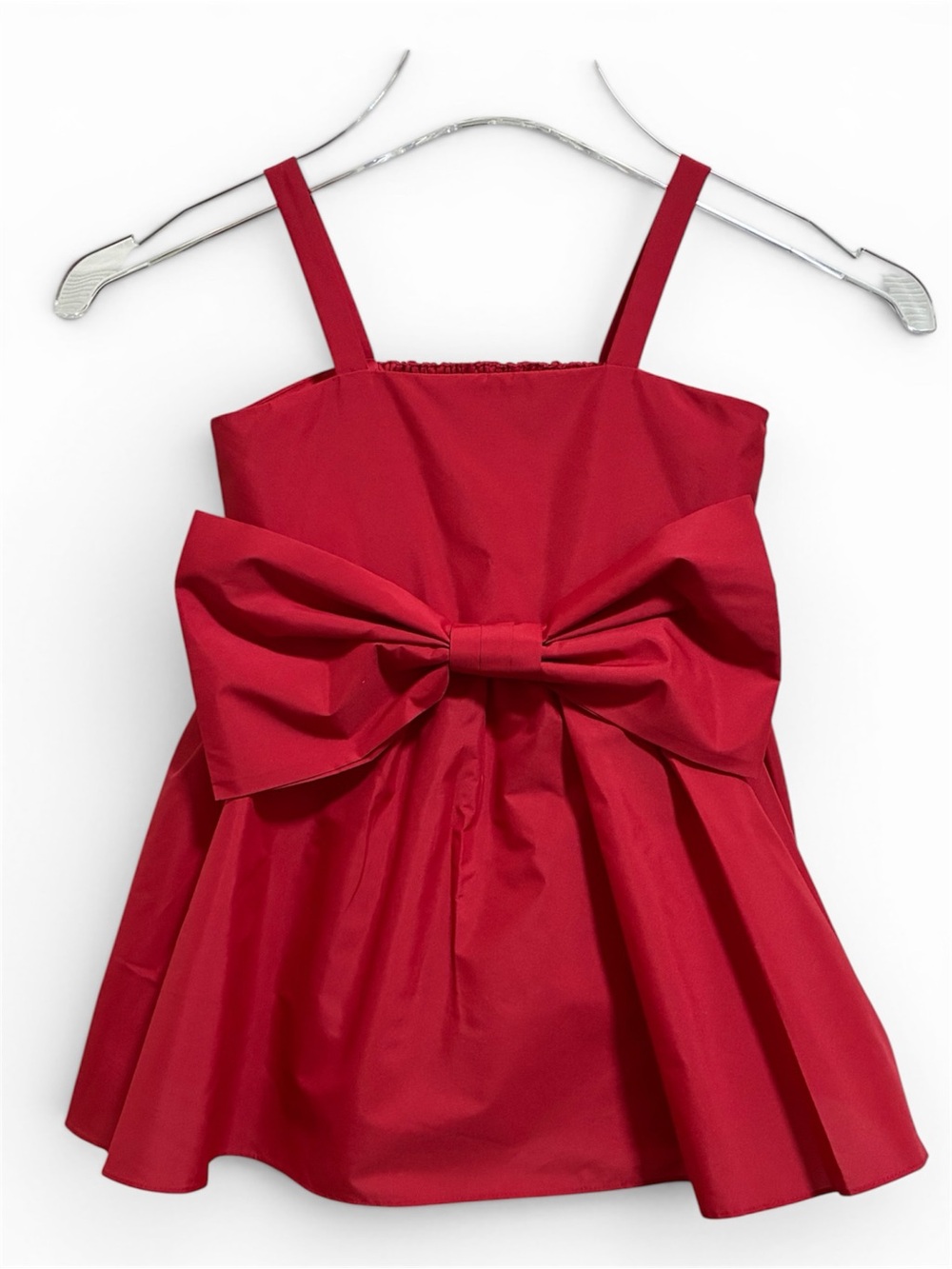 Love Shack Fancy Alejandra Dress 4-5 Toddler Red Statement Bow Lined Tulle New